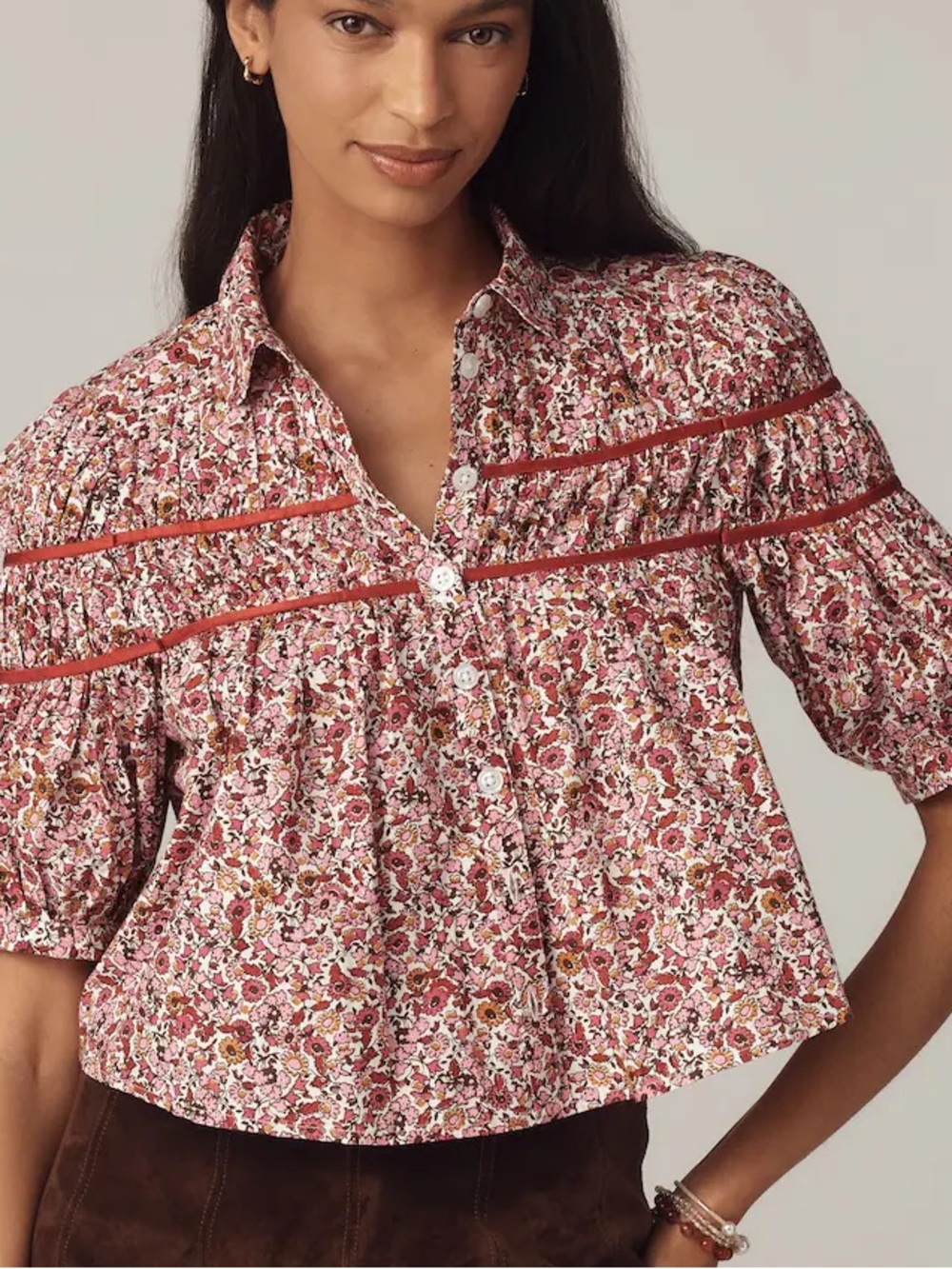 Leandra Shirred Yoke Blouse by Maeve